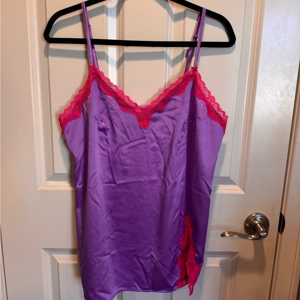 Victoria's Secret Purple Chemise with Pink Lace